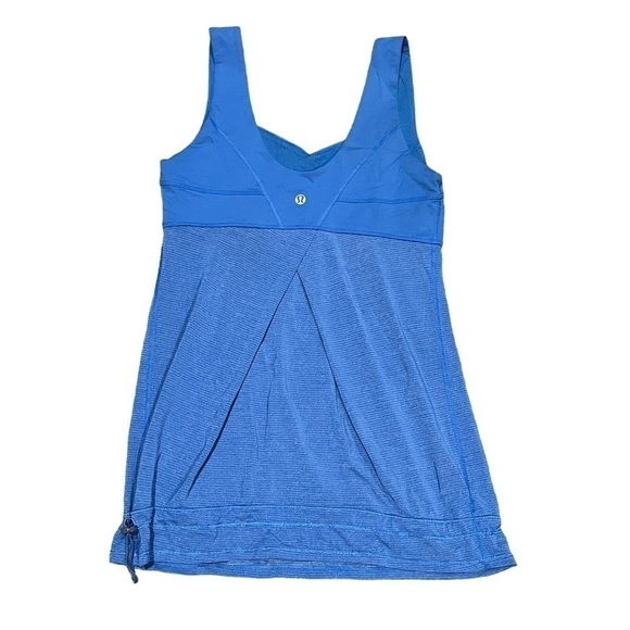 Lululemon Run Tame Me Tank Top Heathered Porcelaine Drawstring Yoga Womens Sz 8 - Picture 1 of 6
